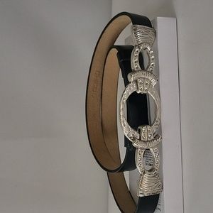 CHICO'S Adjustable Leather/Rhinestones Belt. SIZE SM